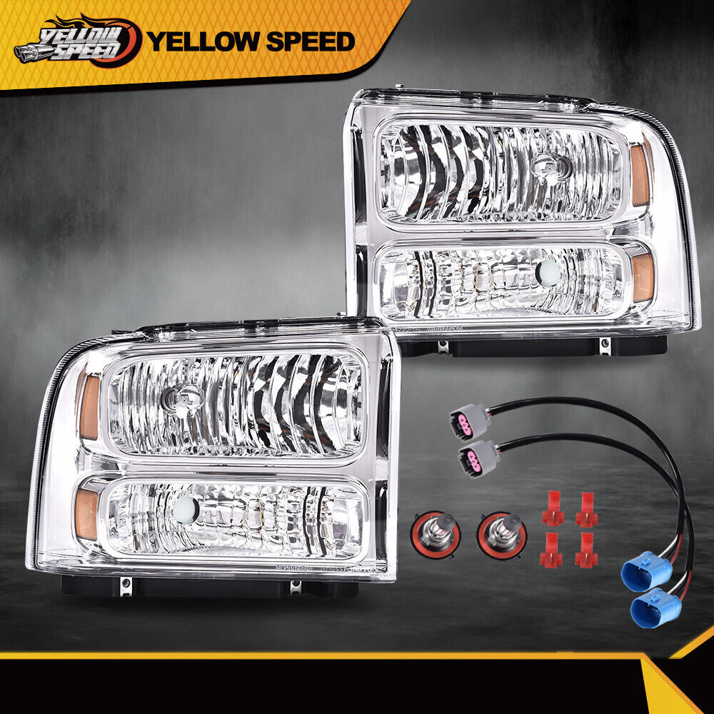 Fit For 99-04 Ford F-250 F-350 Super Duty Excursion Conversion Headlights New