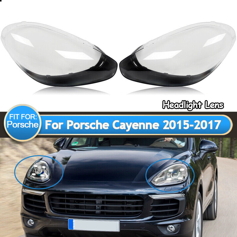 Front Headlight Lens Cover Replacement Clear For Porsche Cayenne 2015 2016 2017