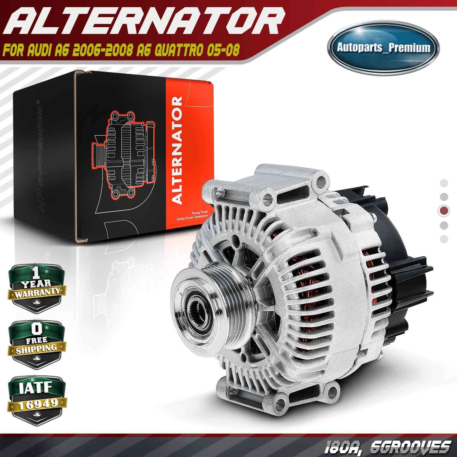 Alternator for Audi A6 2006-2008 A6 Quattro 2005-2008 3.2L 180A 6 Groove Clutch
