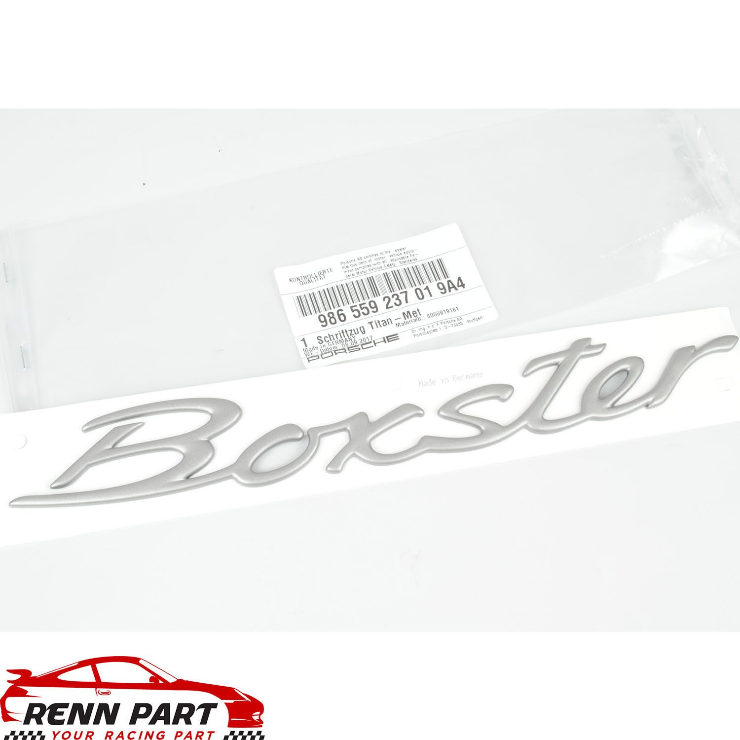 Genuine Porsche Boxster Rear Emblem for Trunk Lid OEM 986559237019A4