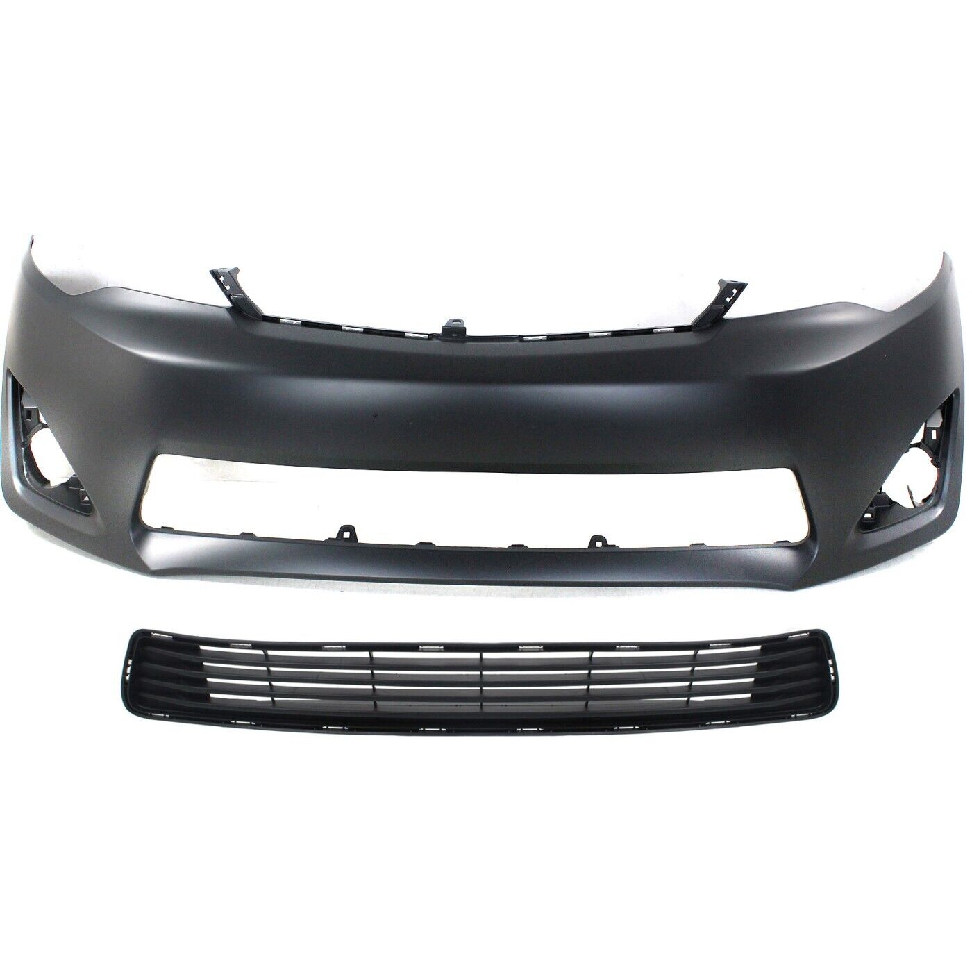 Bumper Cover Kit For 2012-2014 Toyota Camry Front With Bumper Grille Primed