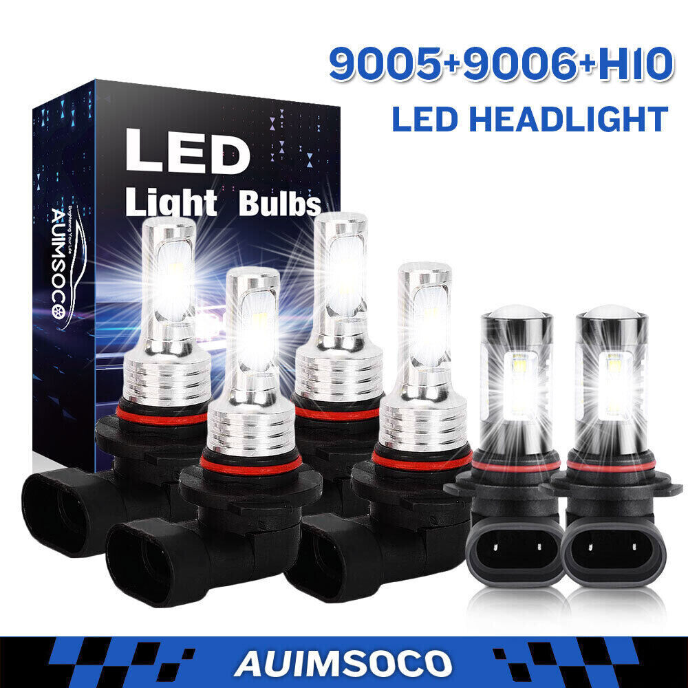 For Jeep Grand Cherokee 2005-2010 - 6000K LED Headlight Fog Light Bulbs Kit 6Pcs
