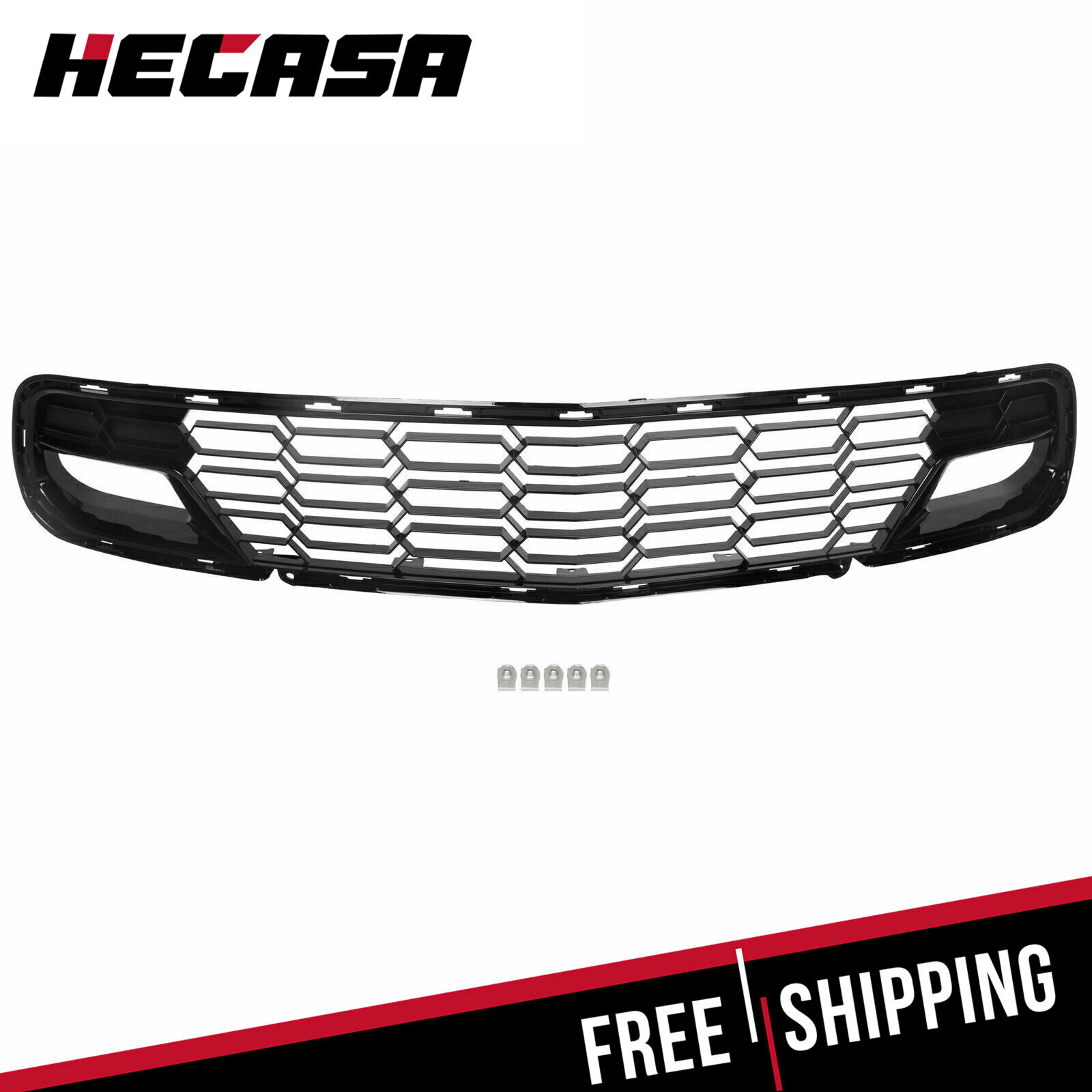 HECASA For 2014-19 Corvette C7 w/o Camera Z06 PAINTED Glossy Front Bumper Grille