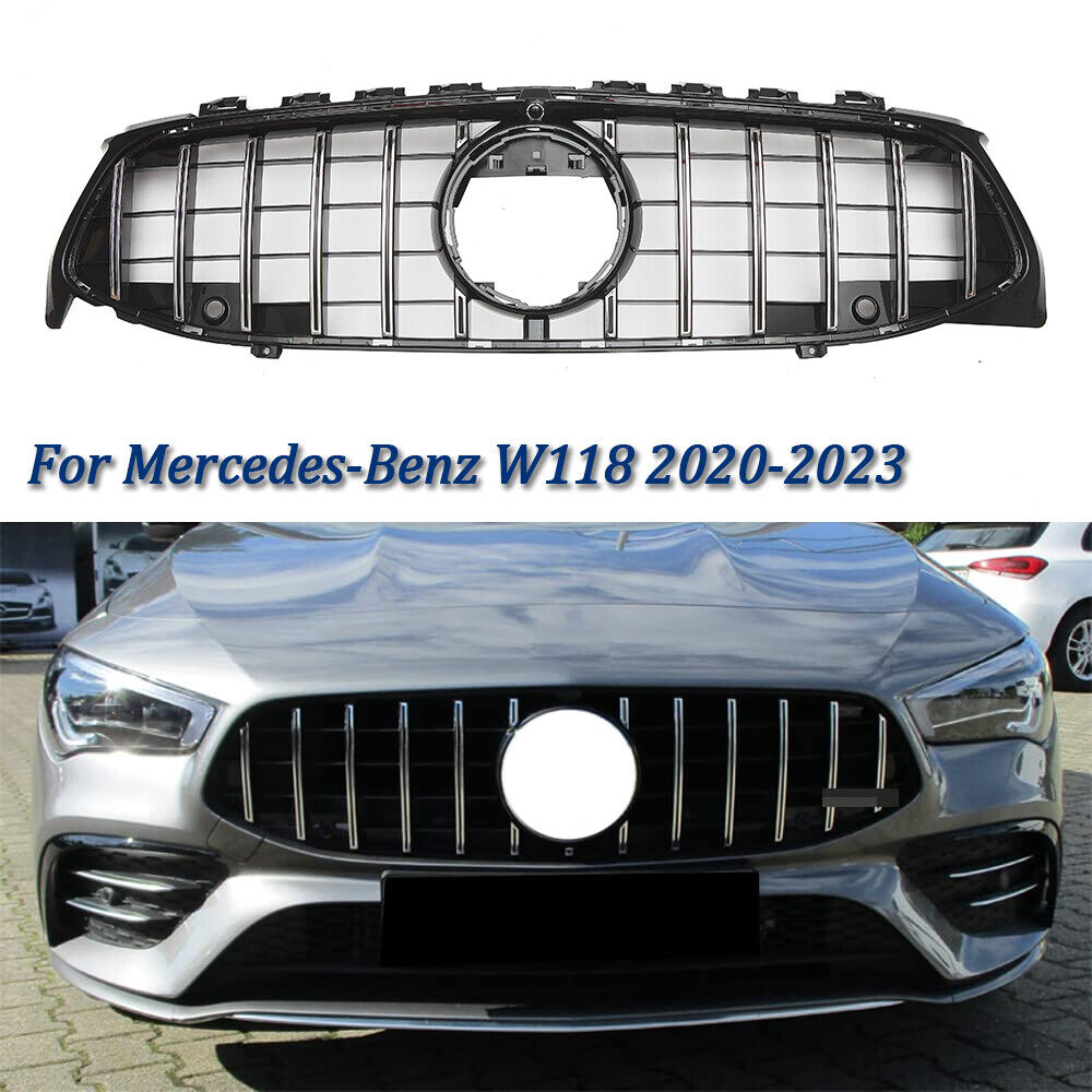 Chrome GTR Grille Grill For Mercedes Benz C118 W118 CLA250 CLA200 CLA 2020-2023