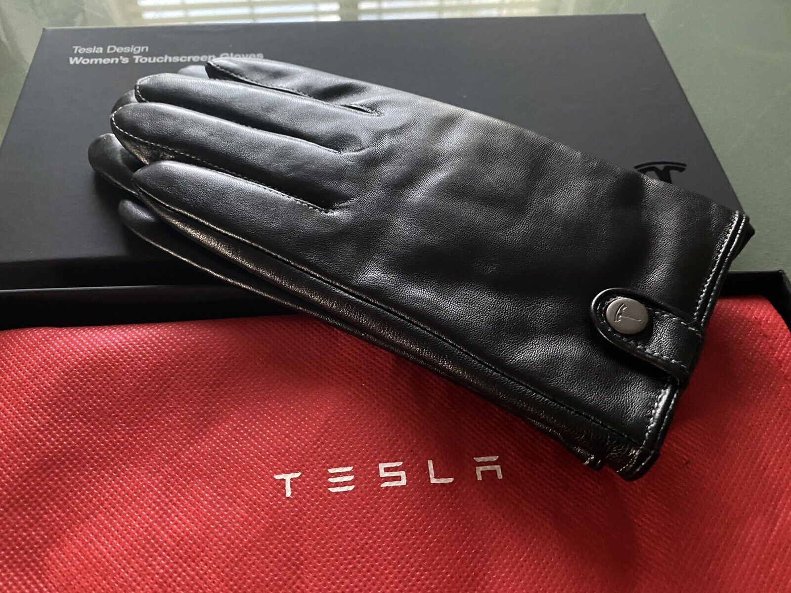 Rare New Original Tesla Roadster Touchscreen Leather Womens Driving Gloves - M