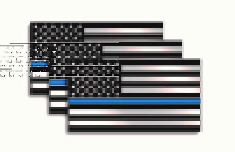 3 Blue Line American Flag 3M decal sticker car truck police support Lives Matter