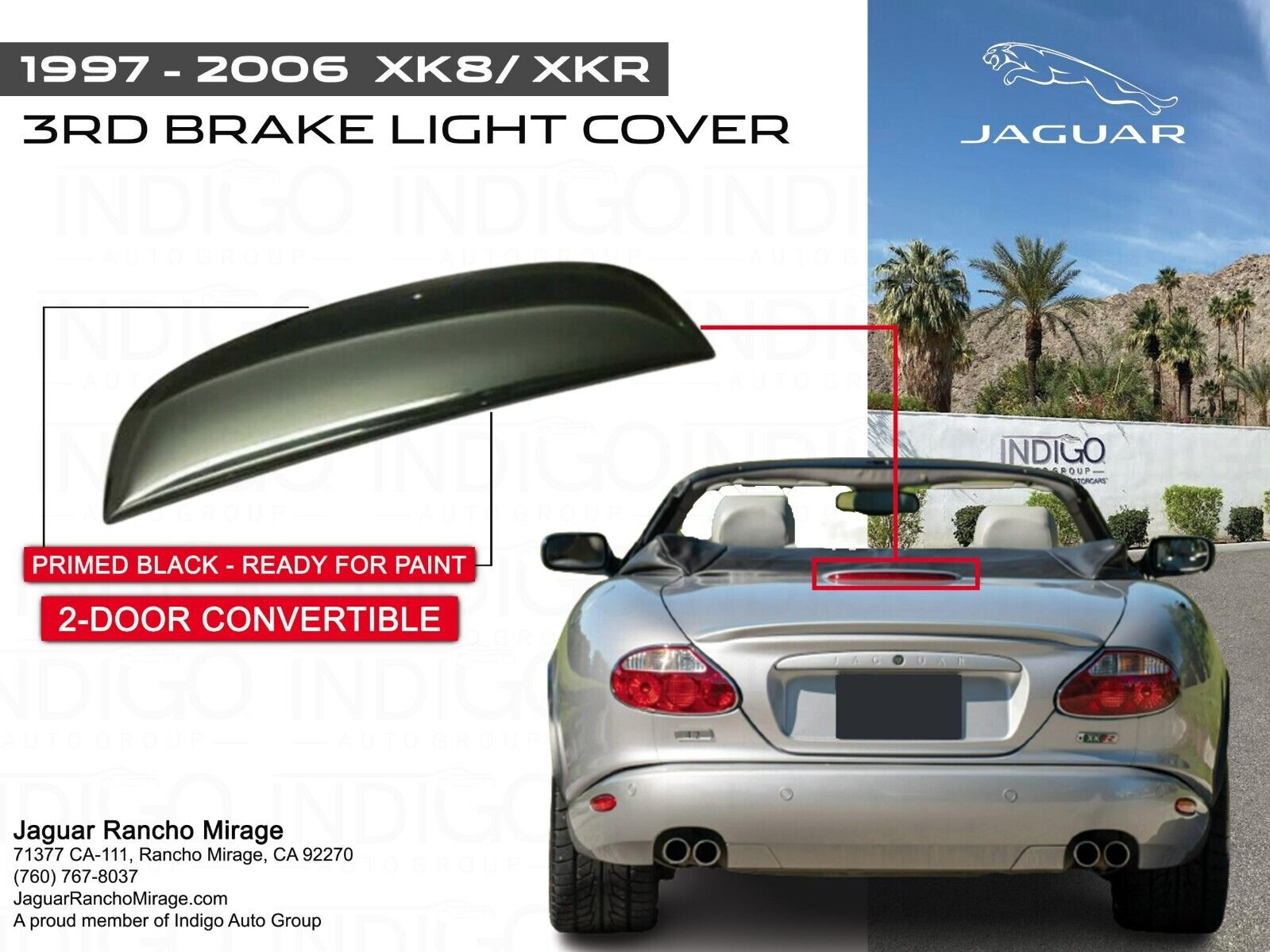 Jaguar OEM XK8 XKR Third Brake High Mounted Center Lamp Cover  LJA5003ABXXX