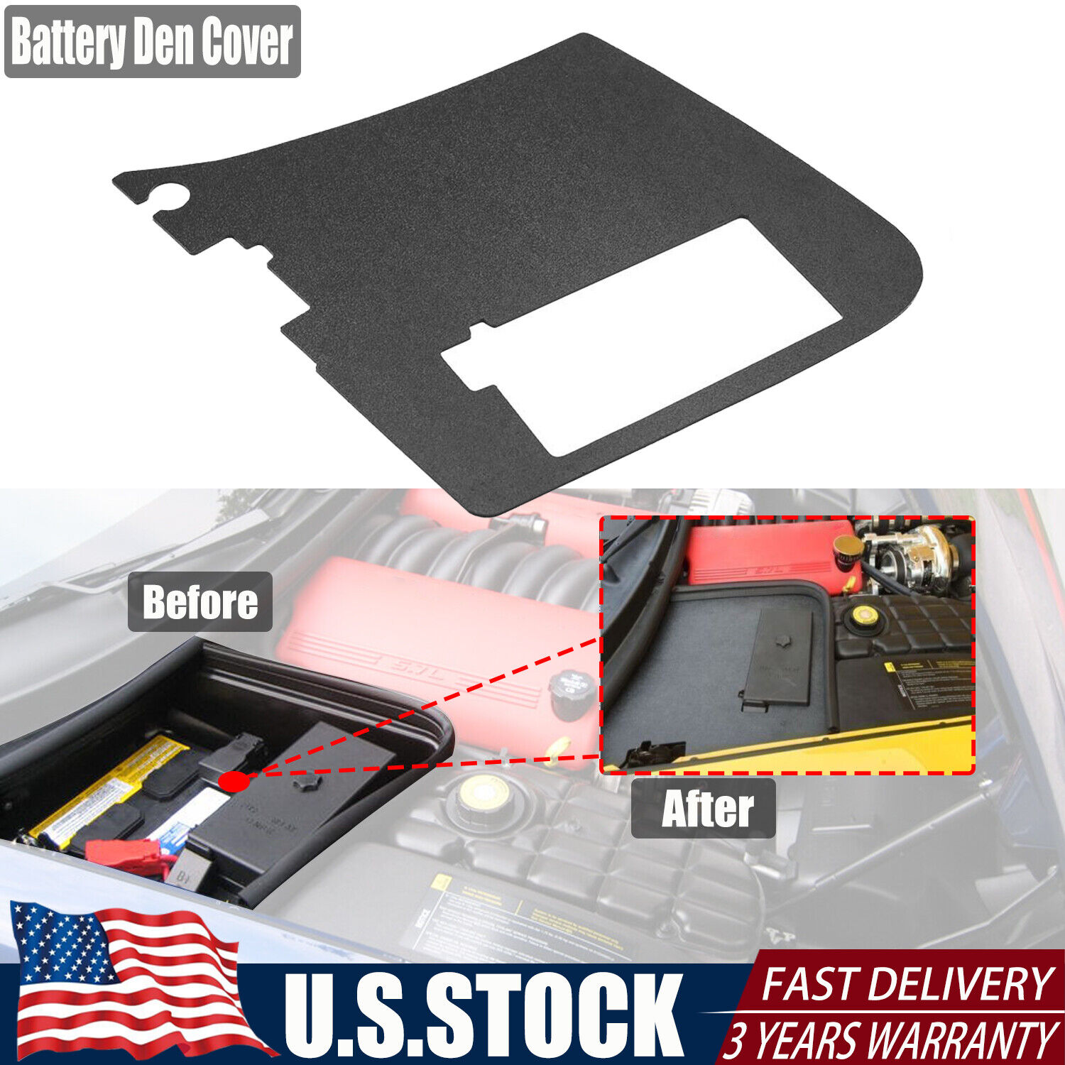 For Chevrolet C5 Corvette Battery Den Cover Plate  Lid top