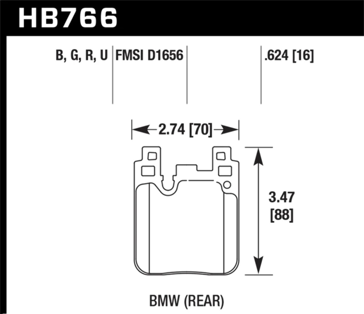 Hawk Performance HB766N.624 Disc Brake Pad Set FITShawk 14 20 bmw 2 series 12 18