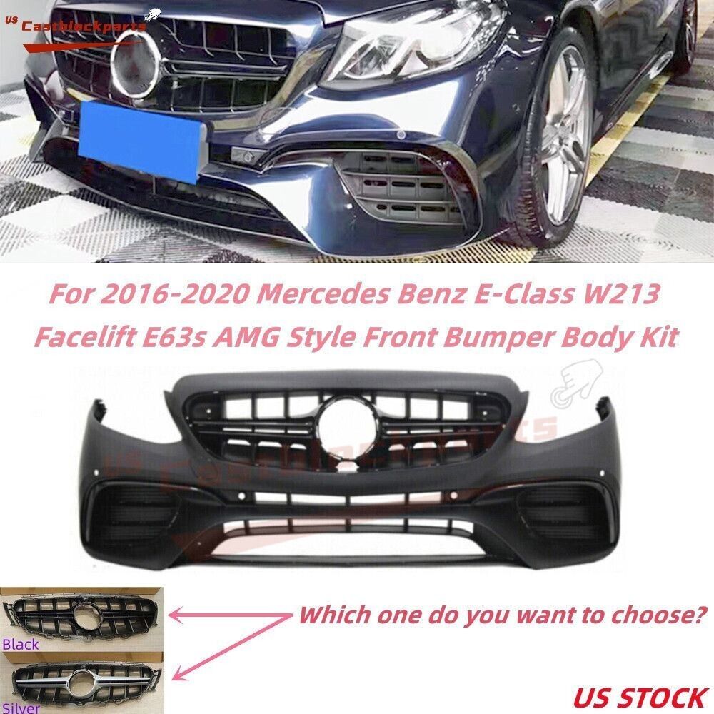 For 16-2020 Mercedes Benz E E300 E400 W213 Facelift E63 AMG Grille Front Bumper