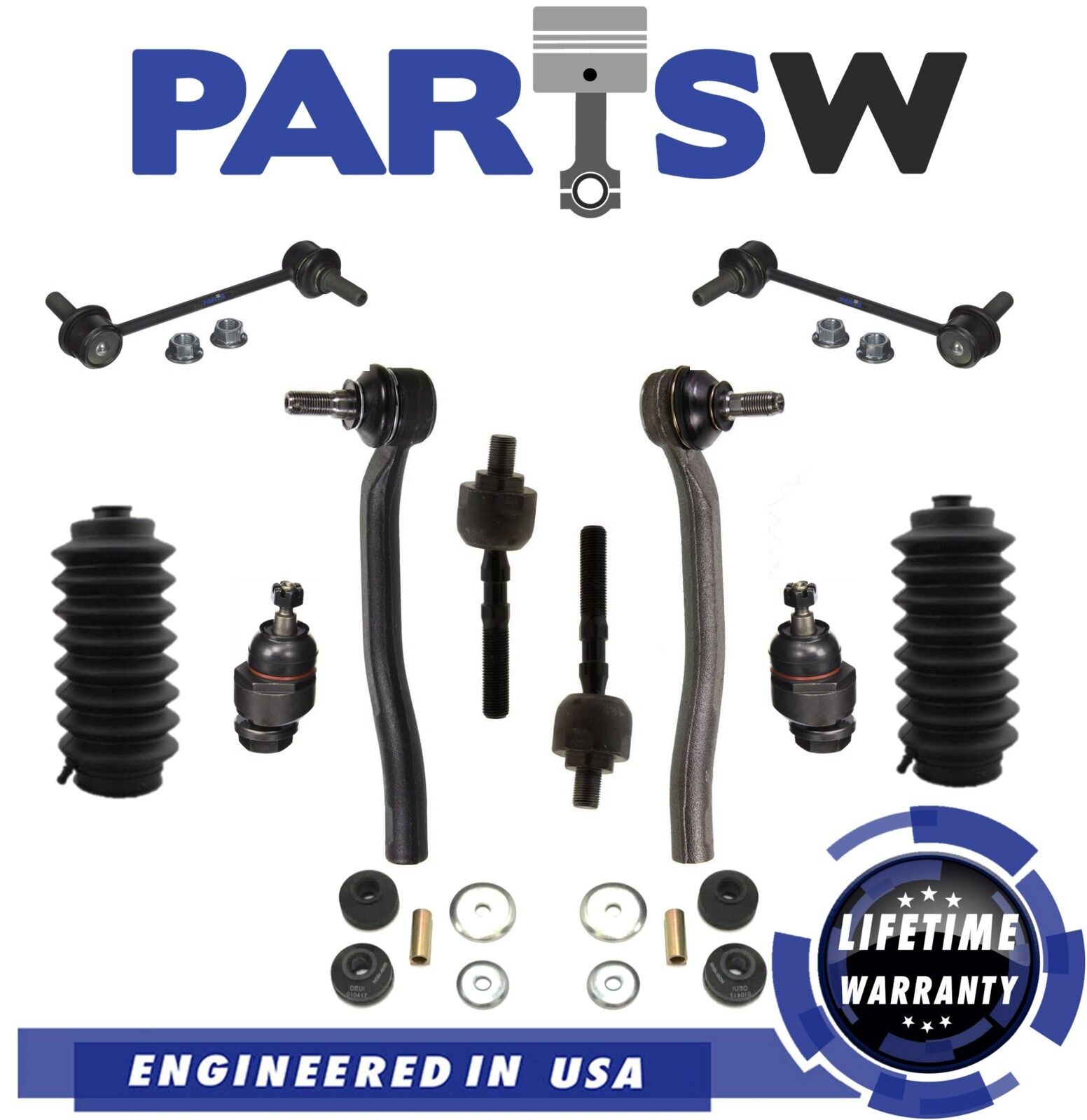 12 Pc New Rear Suspension Kit for Honda Prelude 1997-2001 Ball Joint & Sway Bar