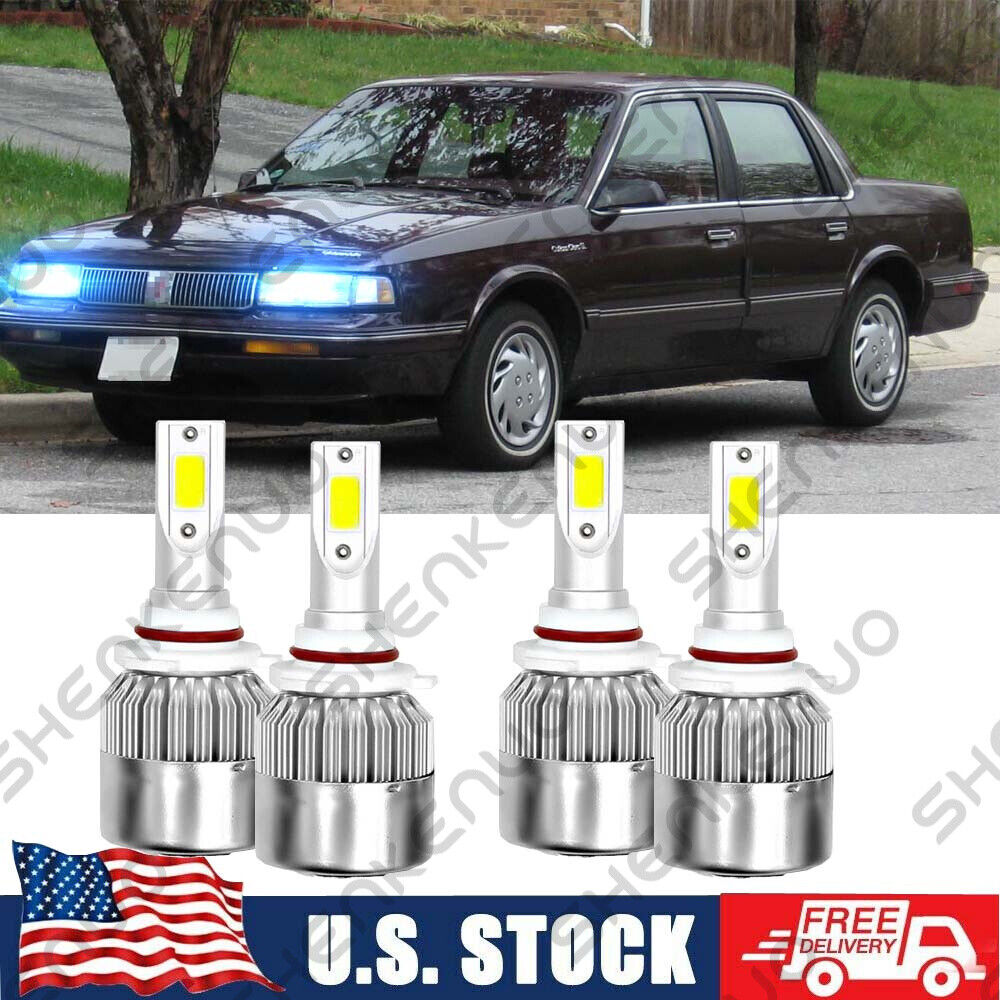 8000K Front LED Headlight Bulbs Qty4 For Oldsmobile Cutlass Ciera 1987-1996
