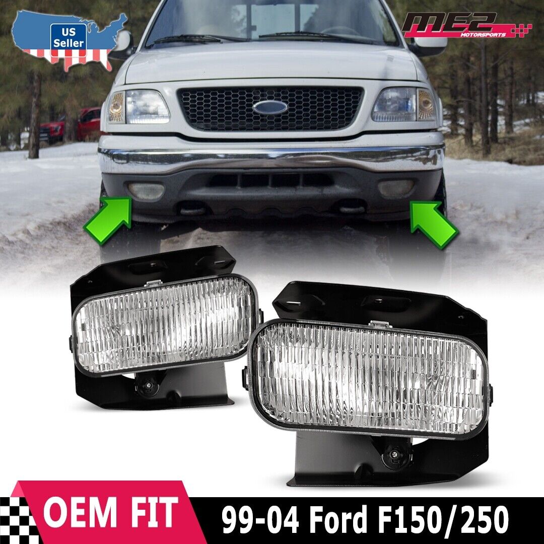 Fit 99-04 Ford F-150 OE Style Replacement Fog Lights Lamps Clear Lens Set Pair