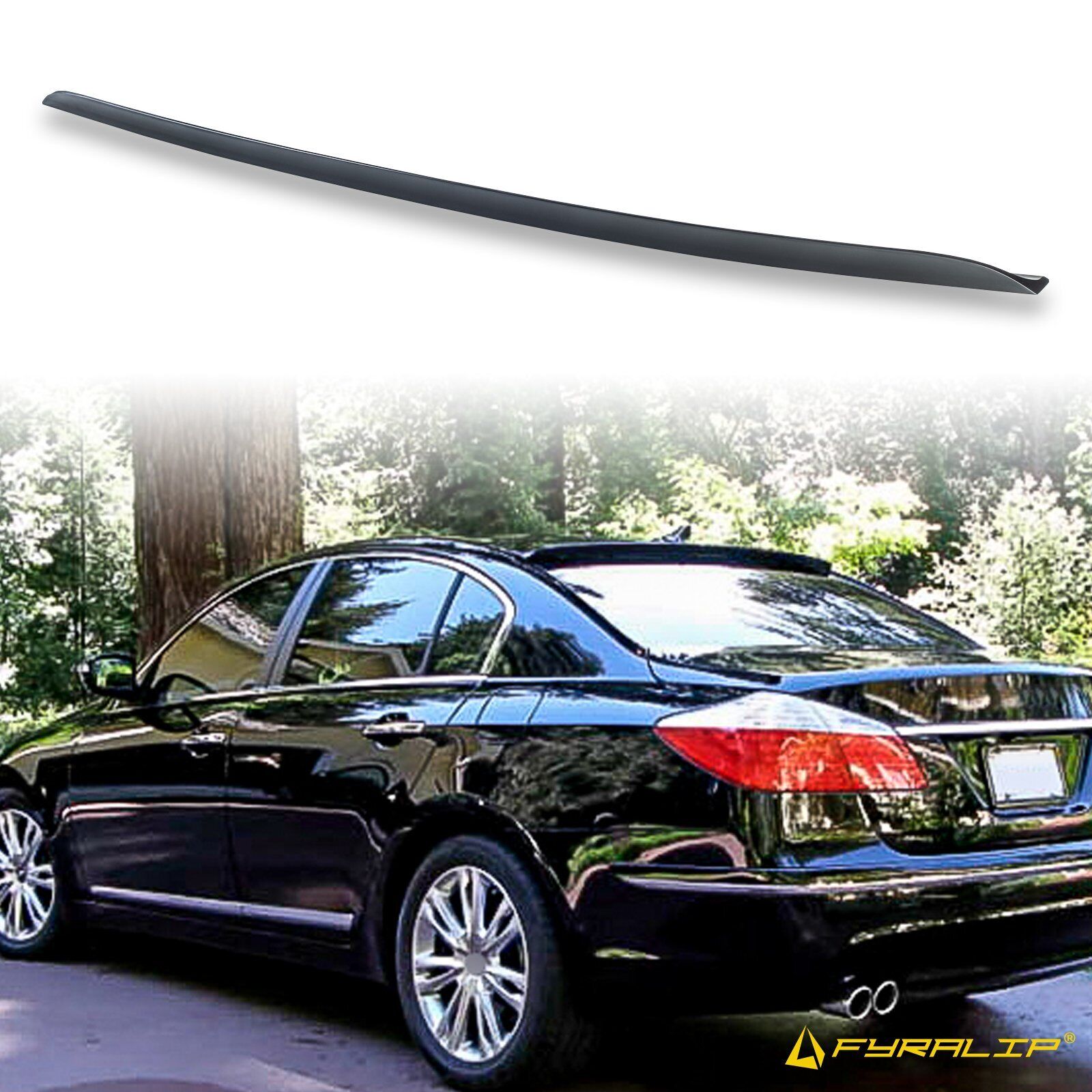 Fyralip Y15R Black Roof Spoiler Duckbill for Hyundai Genesis BH Sedan 2009-2014