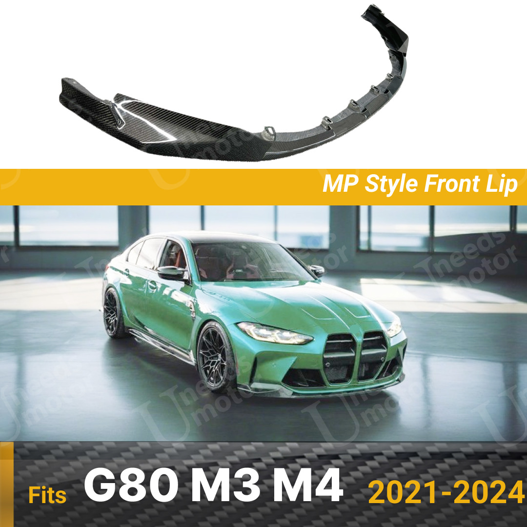 Fits 2021-24 BMW G80 G82 M3 M4 Carbon Fiber MP Style Front Lip Spoiler Splitter
