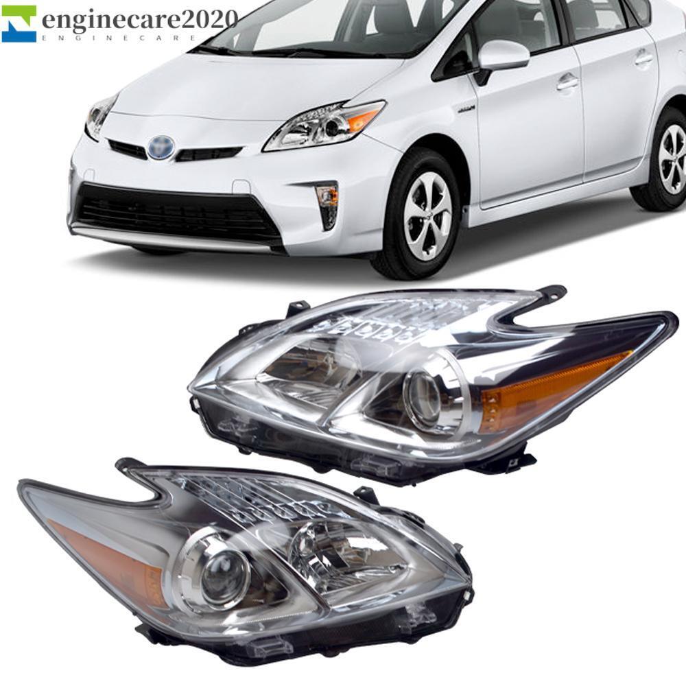 Pair For 12-15 Toyota Prius Headlights Headlamps Halogen Type Driver & Passenger