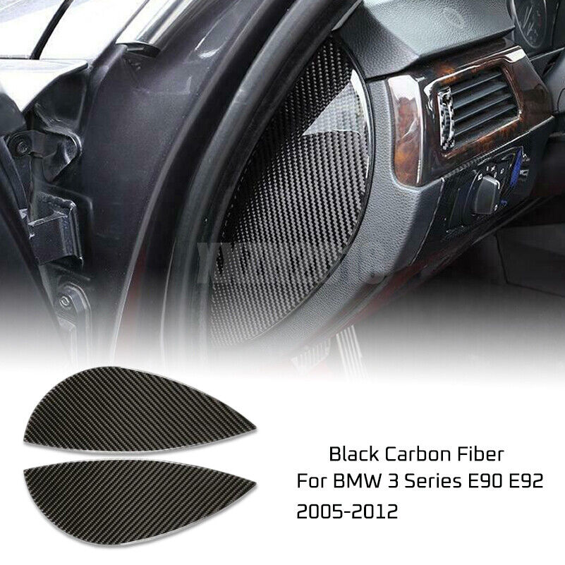 For BMW 3 Series E90 E92 2005-2012 Carbon Fiber Car Dashboard Side Panel Trim 