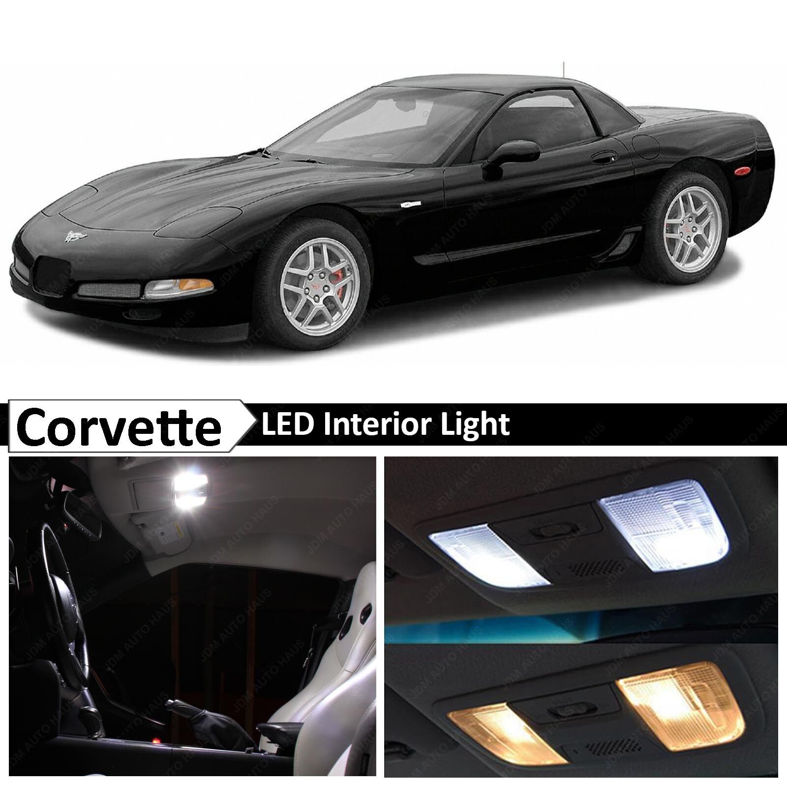 1997-2004 Chevy Corvette C5 White Interior License Plate LED Lights Package Kit