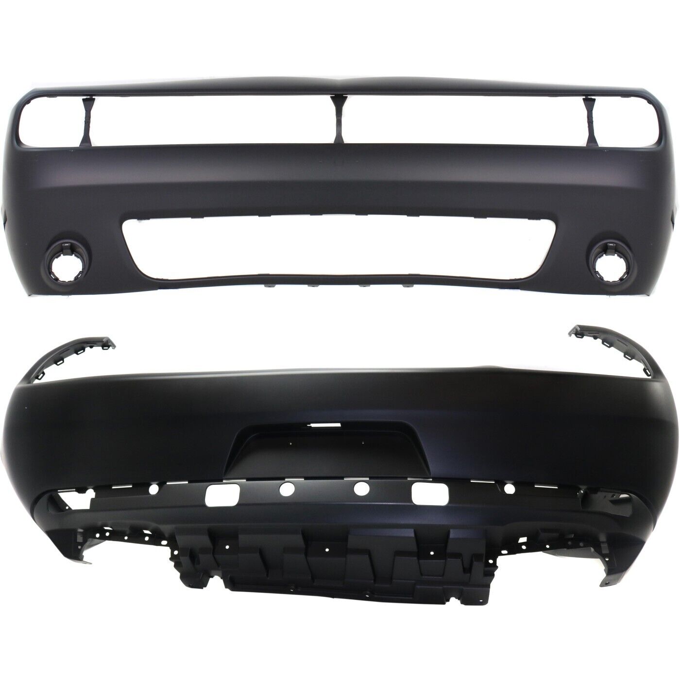 Set of 2 Bumper Covers Fascias Front and Rear For Dodge CH1000A20 CH1100996 Pair