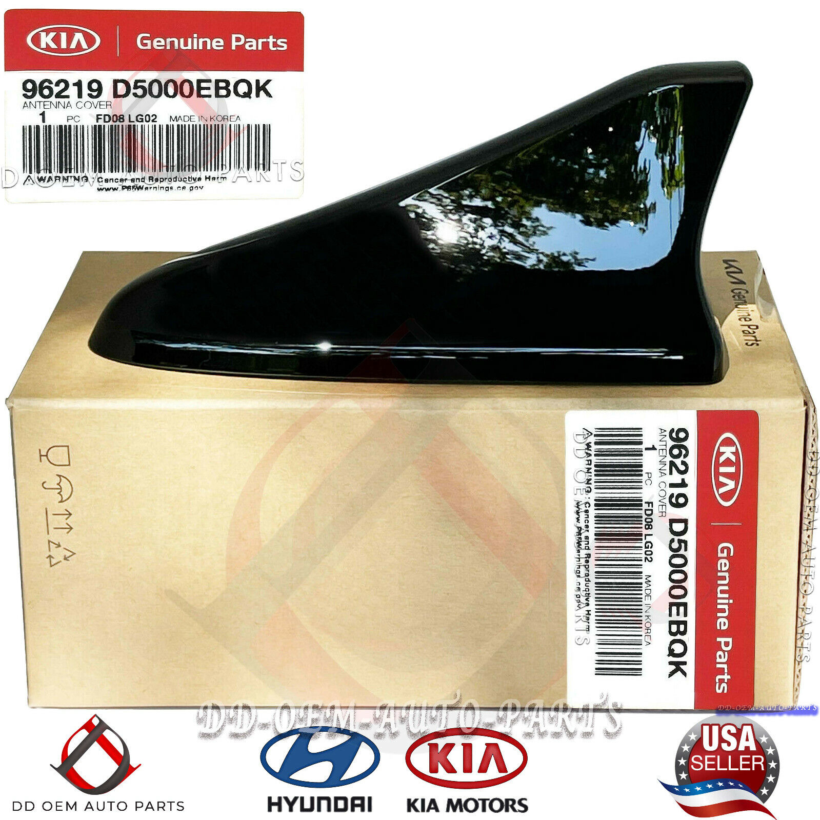 Genuine 2014-2020 Optima Sonata Ebony Black Code EB Shark Fin Roof Antenna Cover