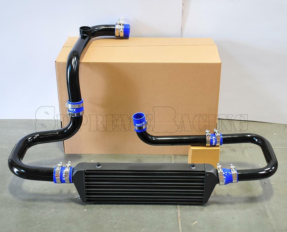 RDT Black Intercooler Piping SSQV Flange Blue Coupler kit for 92-00 Honda Civic