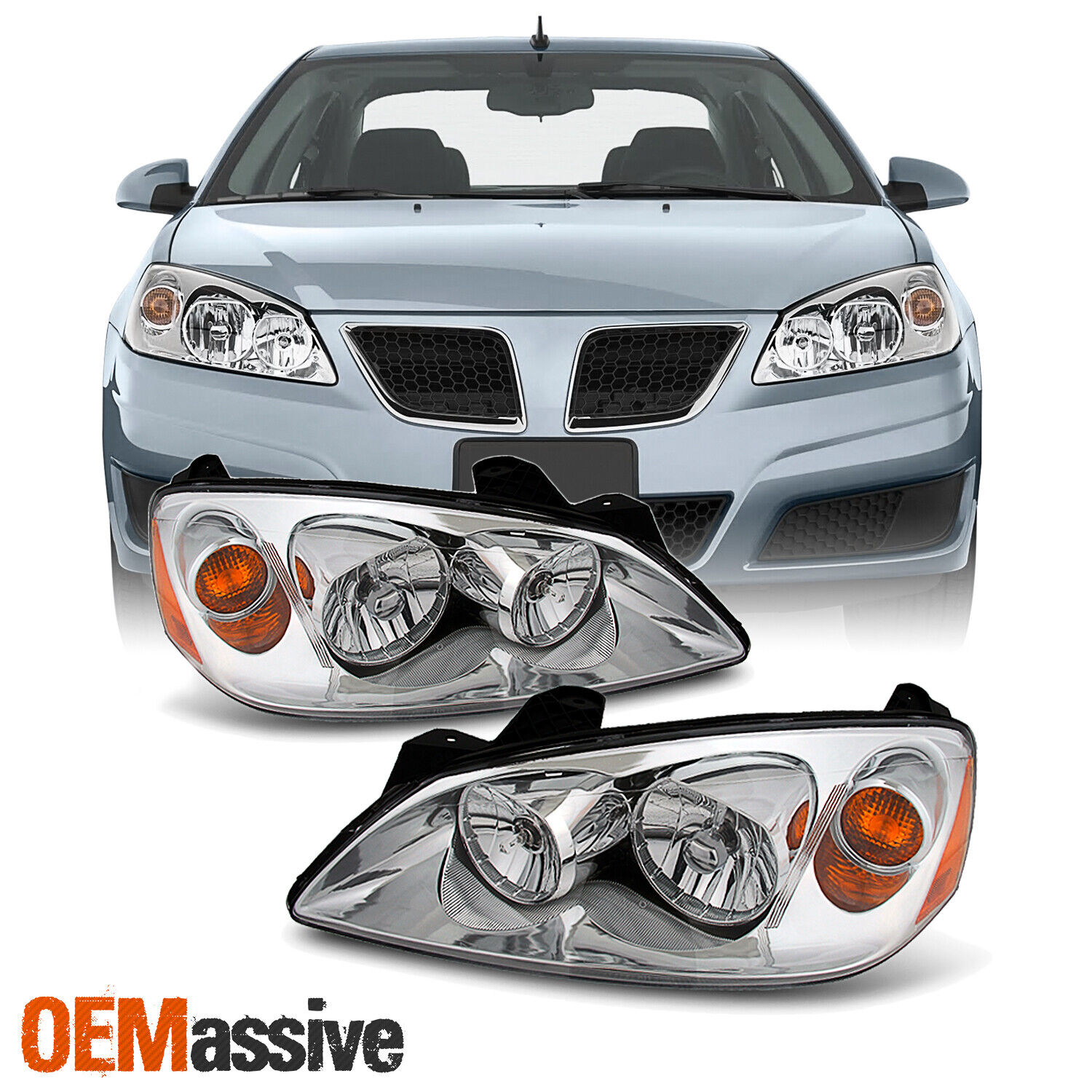 Fit 2005-2010 Ponitac G6 Headlights Lamps Replacement Left+Right 05 07 08 09 10