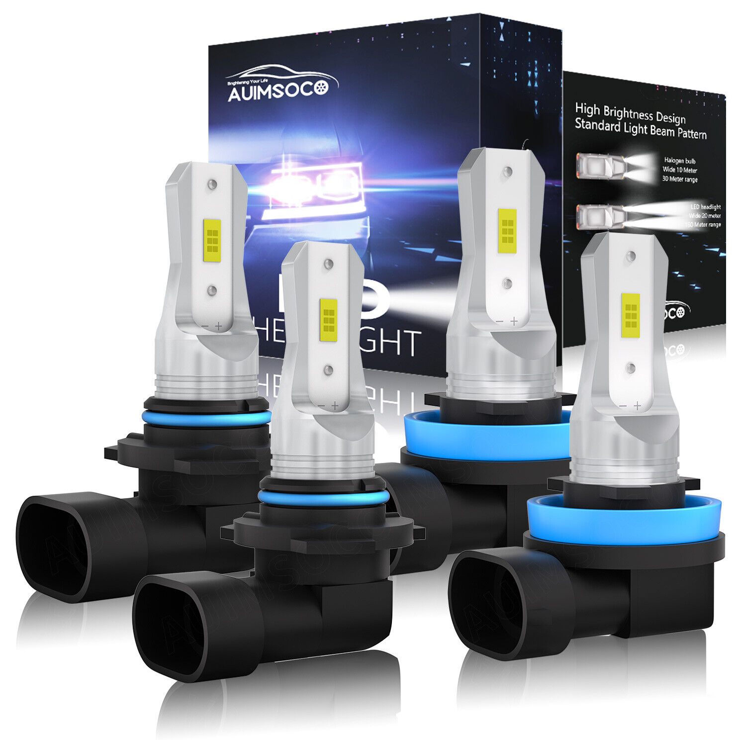 For Honda Odyssey 2011 2012-2021 4x 6000K LED Headlight High & Low Beam Bulbs A+