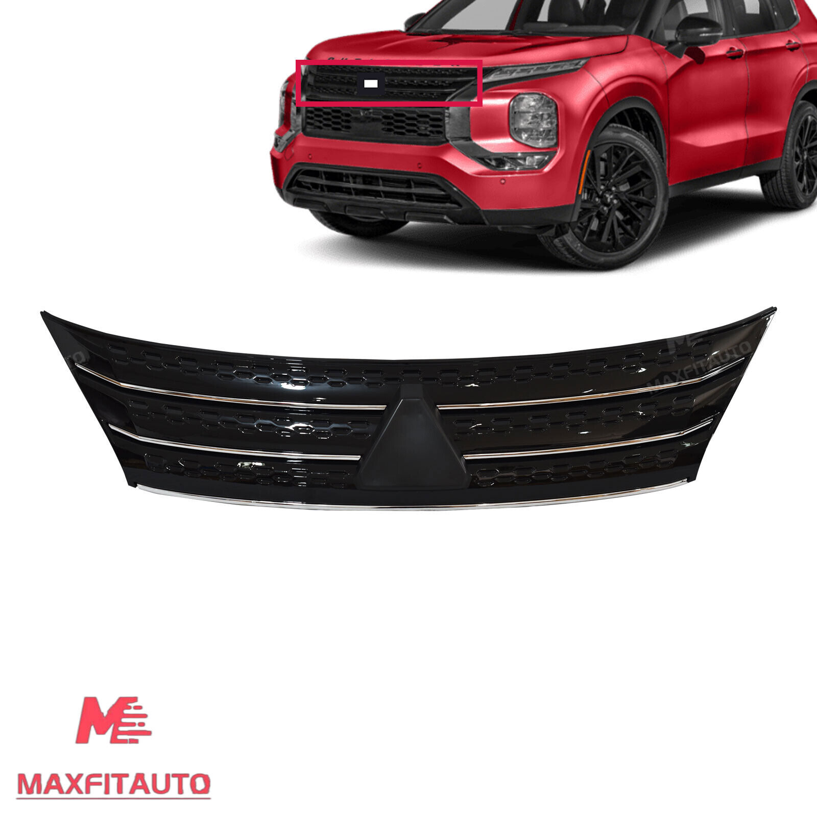 Fits Mitsubishi Outlander 2022-2023 Front Upper Grille Chrome 62310W120P