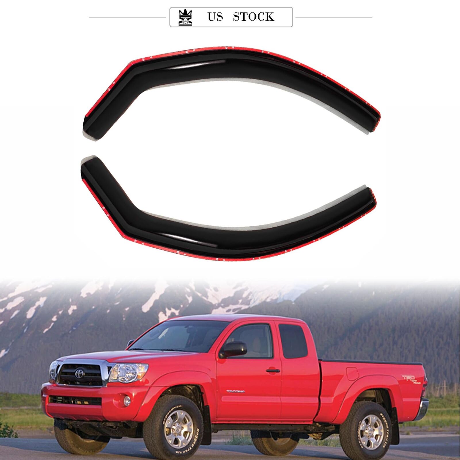 In-Channel Window Visor Deflector fit 05-15 Toyota Tacoma Access/Extended Cab