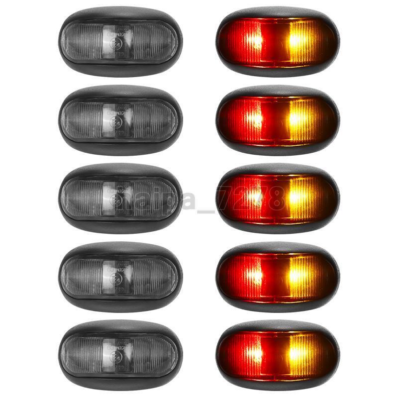 10X Red Amber LED Side Marker Light Truck Trailer RV Clearance Lamp Waterproof