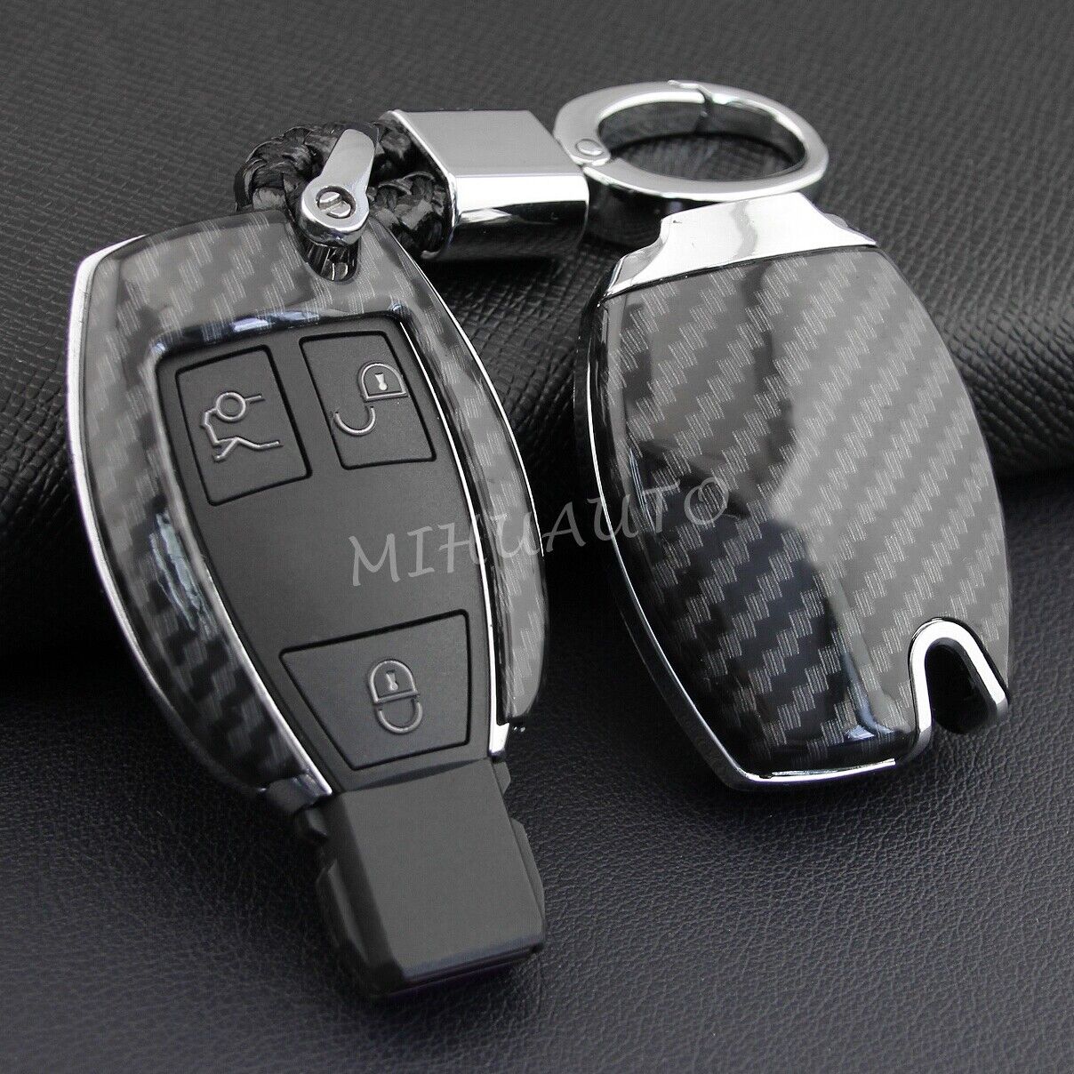 Carbon Fiber Key Fob Cover Case For Mercedes W204 W205 W212 X156 X253 W166 X204