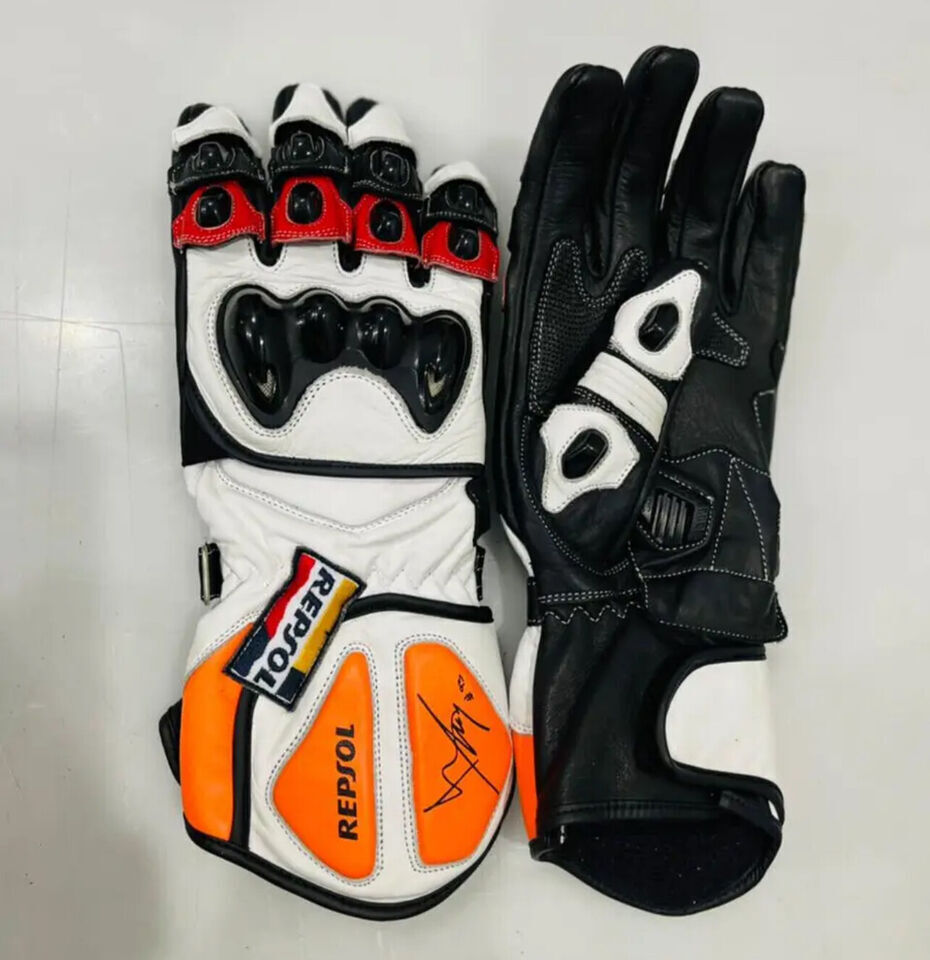 Repsol Honda Motorbike/Motorcycle Racing Guantes Marc Marquez Signature Gloves