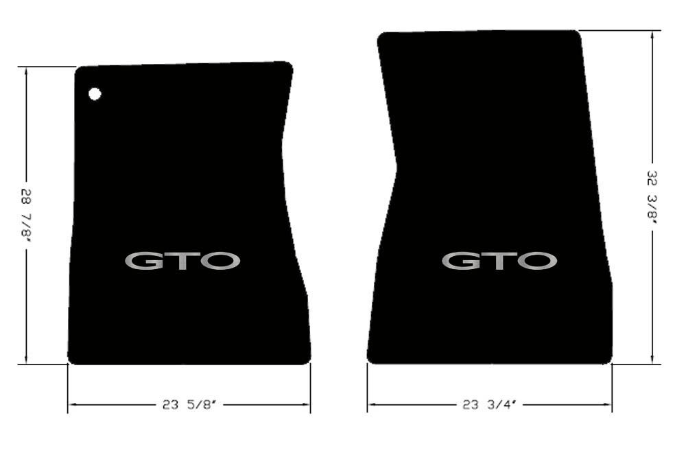 NEW FLOOR MATS 1968-1972 PONTIAC GTO Embroidered Logo in silver on both mats