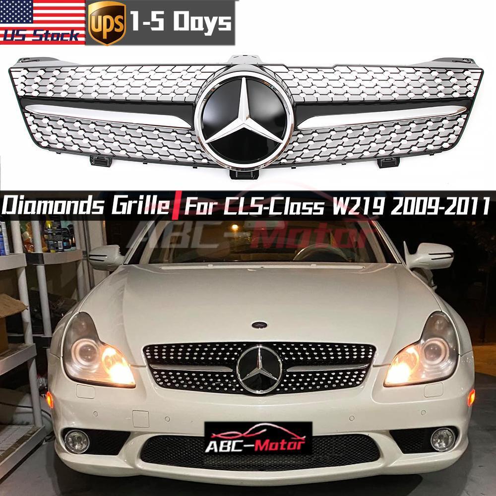 Black Diamonds Grille For Mercedes Benz CLS500 CLS550 CLS63 AMG 2009-11 W/Emblem