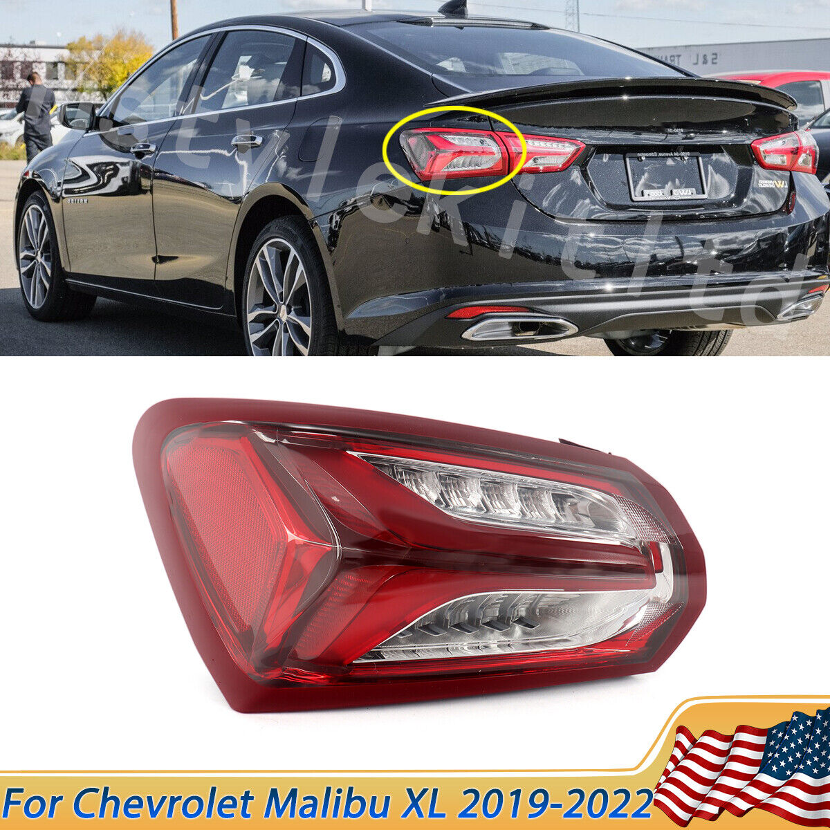 Outer LH Left Driver Side LED Tail Light Lamp For Chevrolet Malibu XL 2019-2022