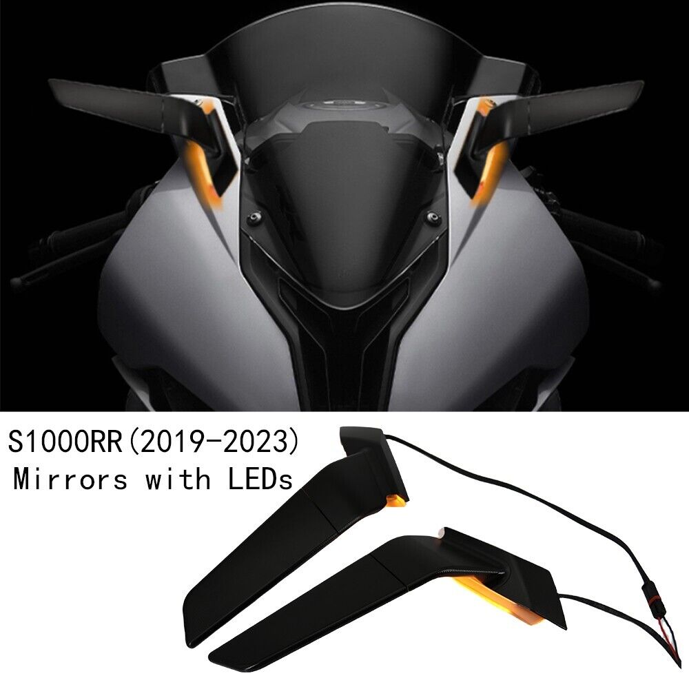 Rear View Mirrors wind wing Rearview w/light For For 20-2024 BMW S1000RR s1000rr