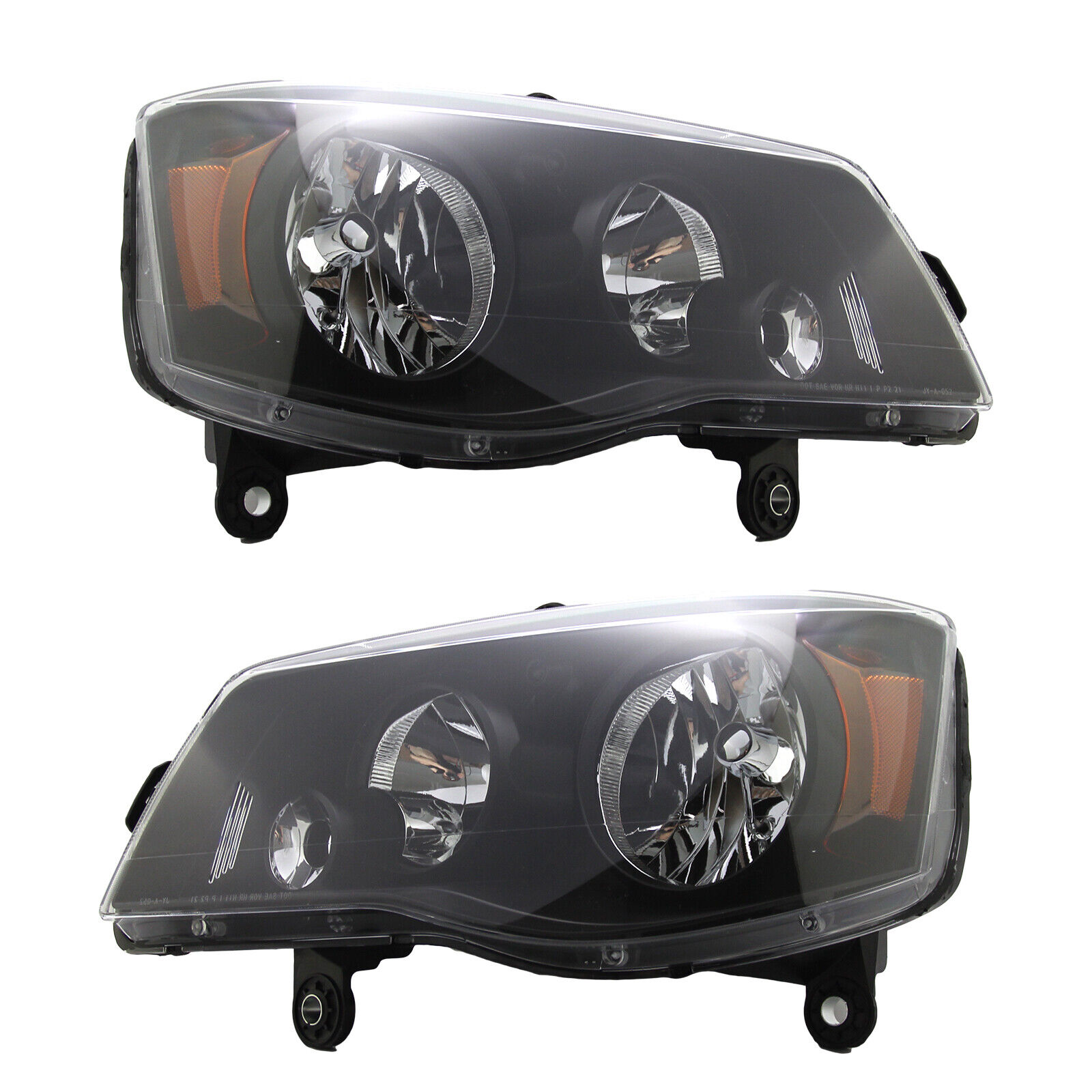 Car Headlight for 08-16 Chrysler Town&Country,11-18 Grand Caravan,Clear, 1Pair