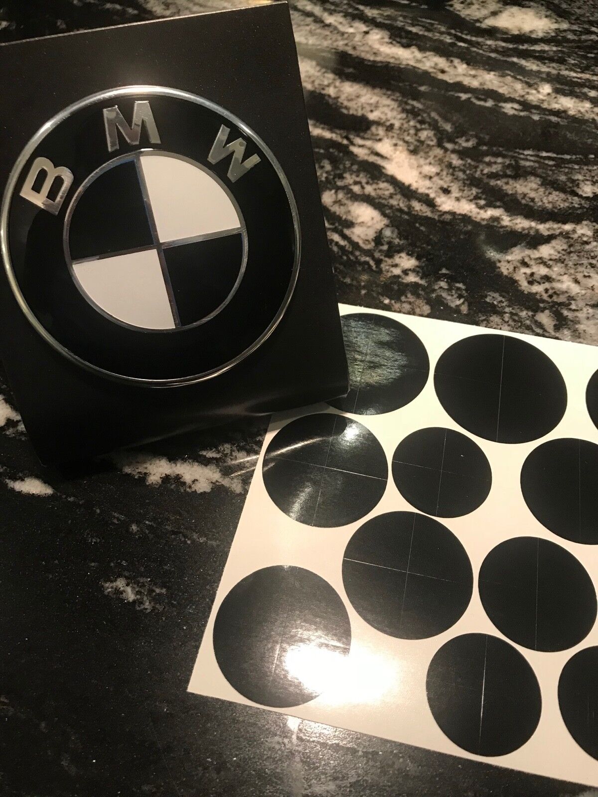 BLACK AND WHITE Emblem Overlay Sticker For BMW 640i 650i xDrive Alpina B6
