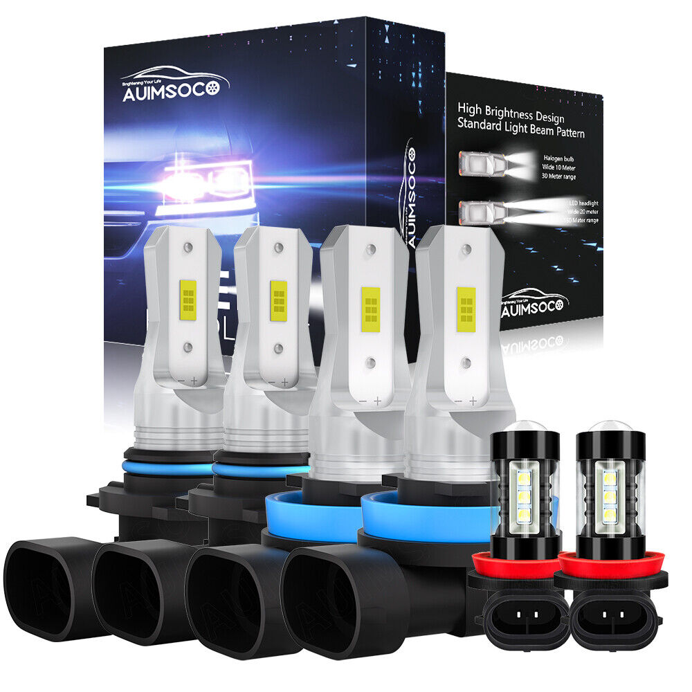 For Ford Ranger 2019-2022 LED Headlights High/Low beam + Fog Light Combo Bulbs