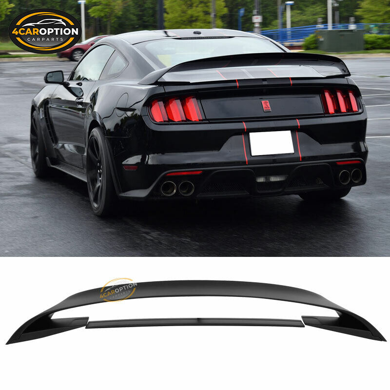 Fits 15-23 Ford Mustang GT350R Style Matte Black Rear Trunk Spoiler Wing