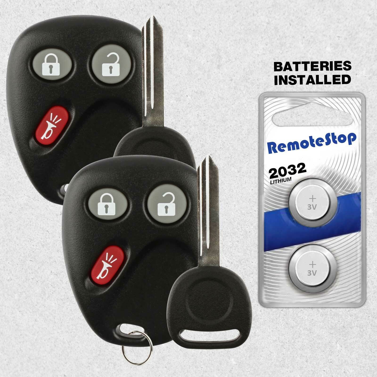 2 For 02 03 2004 2005 2006 2007 2008 2009 Chevrolet Trailblazer Remote Fob + Key