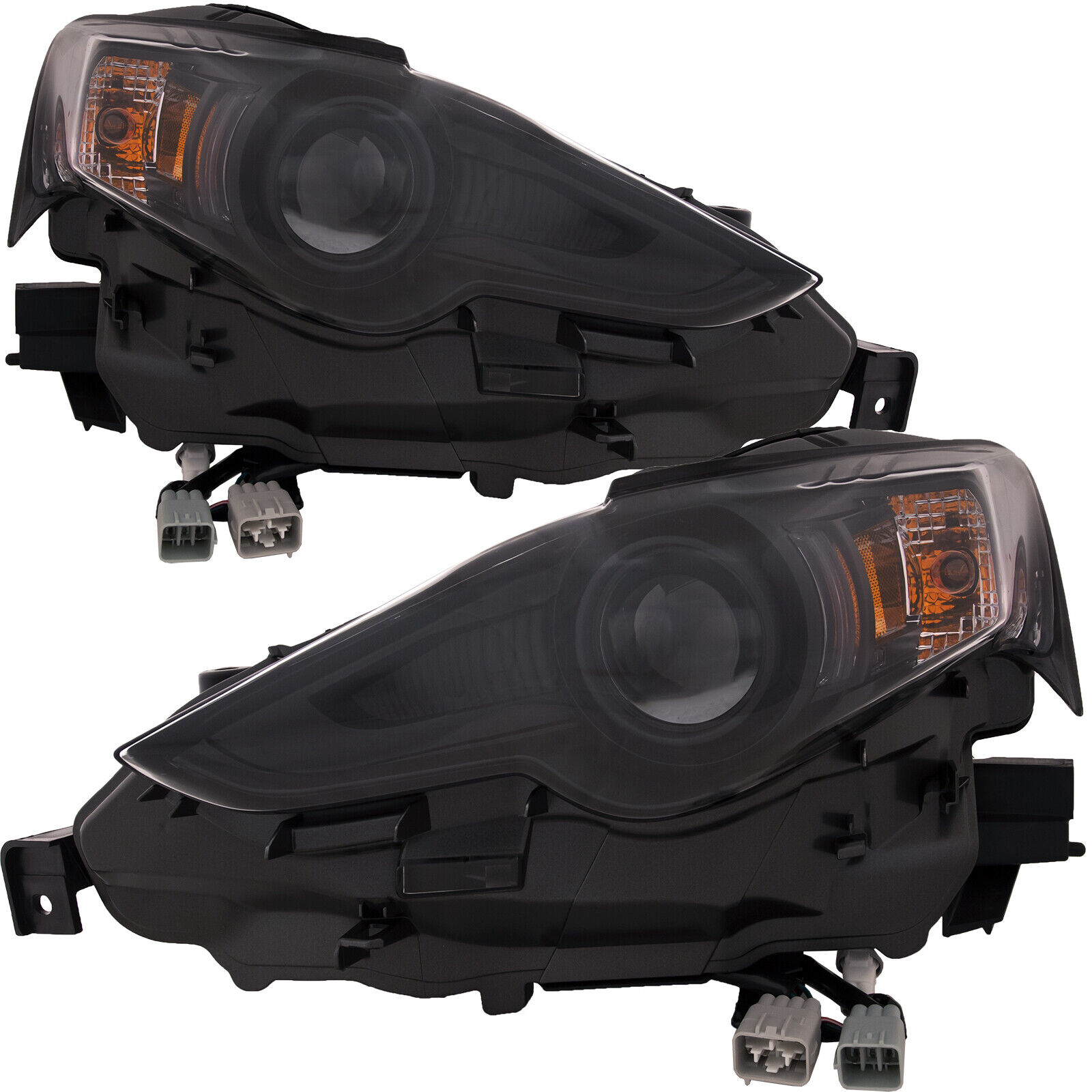 Headlights for Lexus 14-16 Sedan HID Passenger and Driver Side Black Housing