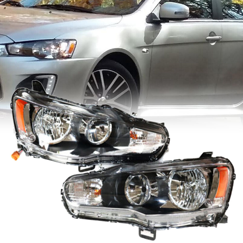 For 2008-2017 Mitsubishi Lancer 2.0/2.4L Driver & Passenger Headlights Headlamps