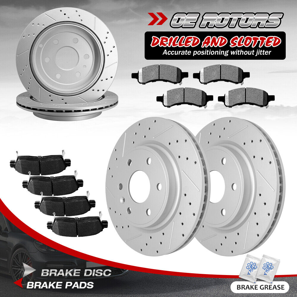 Rotors & Brake Pads for Front & Rear Chevrolet Traverse GMC Acadia Buick Enclave