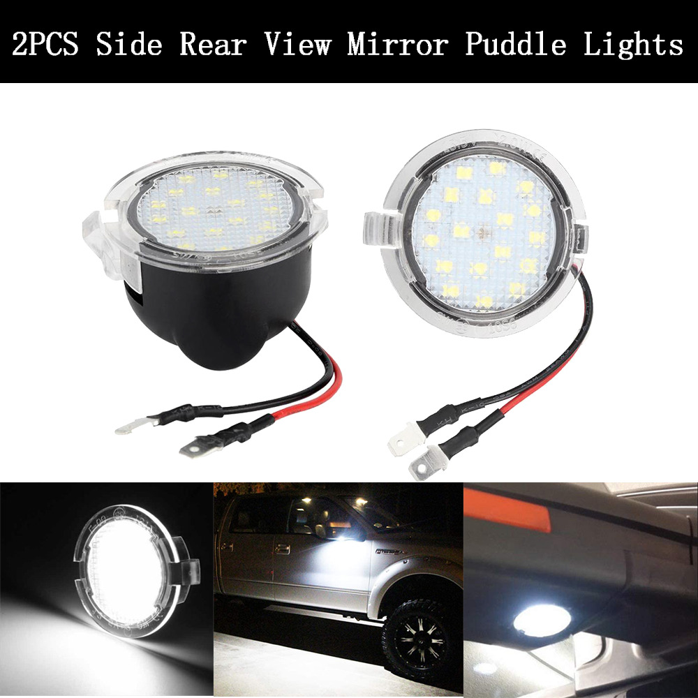 Xenon White LED Puddle Lights For Ford Taurus Edge Flex F150 Side Mirror Lights