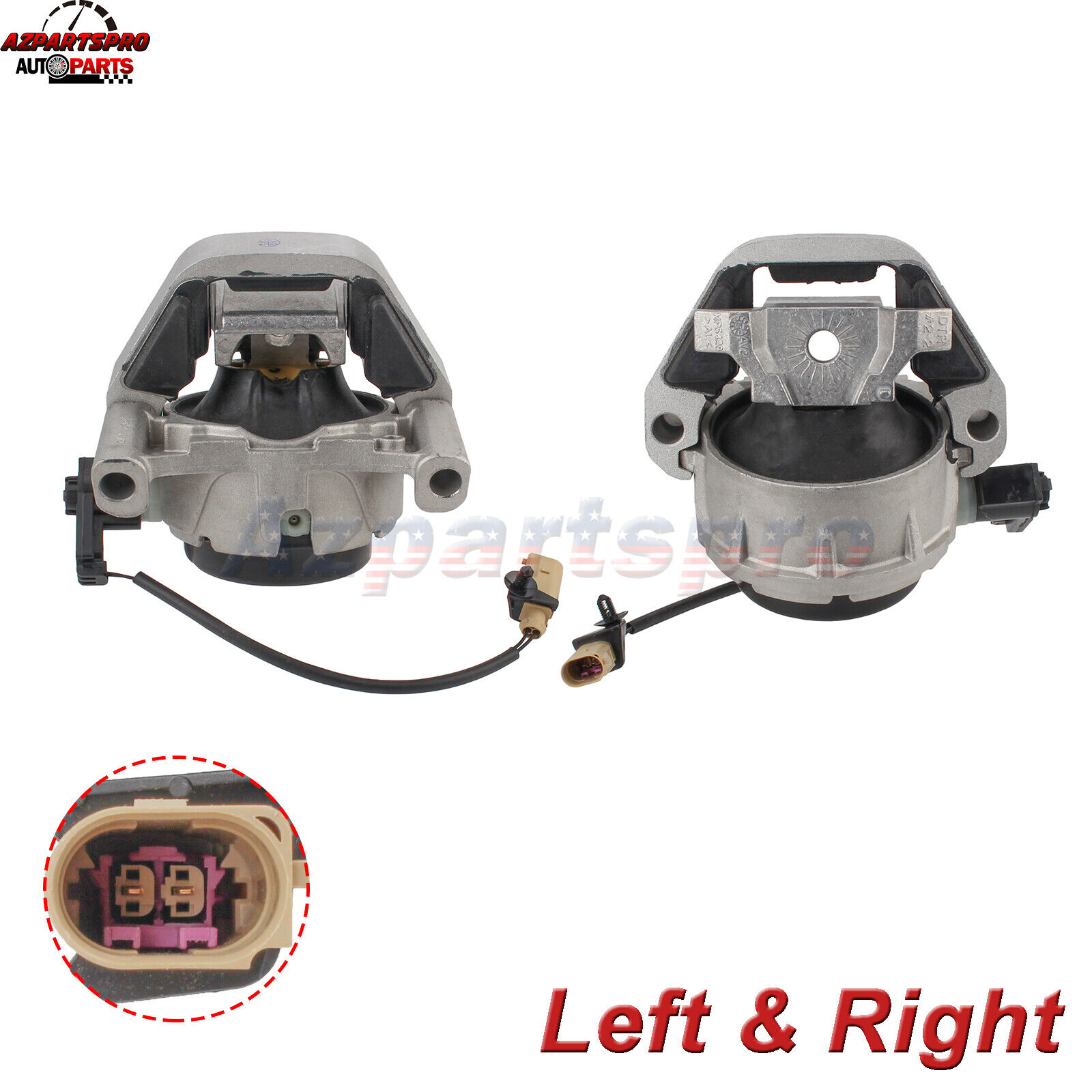 Pair of Engine Mounts Left & Right Side For Audi A6 Quattro 2.0T 2012-2018