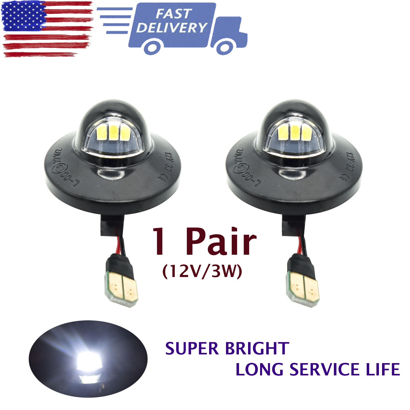 FOR 1990-2016 FORD F250 F350 HIGH POWER LED SMD LICENSE PLATE LIGHT BULB PAIR US
