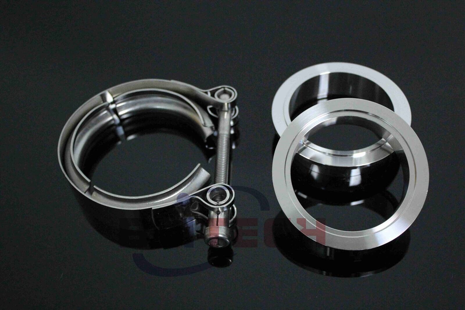 2.5\'\' Inch Stainless Steel V-Band Flange & Clamp Kit for Turbo Exhaust Pipe New