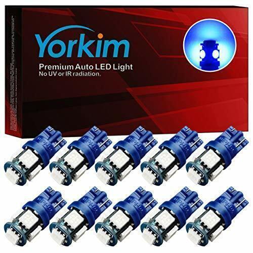 Yorkim 194 LED Bulbs Blue Super Bright Newest 5th Generation T10 LED Bulbs 16...