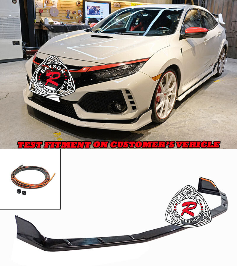 Fits 17-21 Honda Civic Type-R FK8 Only MU Style Front Bumper Lip (ABS)